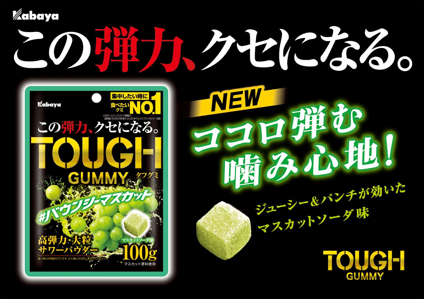 “この弾力、クセになる。” 「TOUGH GUMMY（タフグミ）」から春の期間限定商品「バウンシーマスカット」が登場！