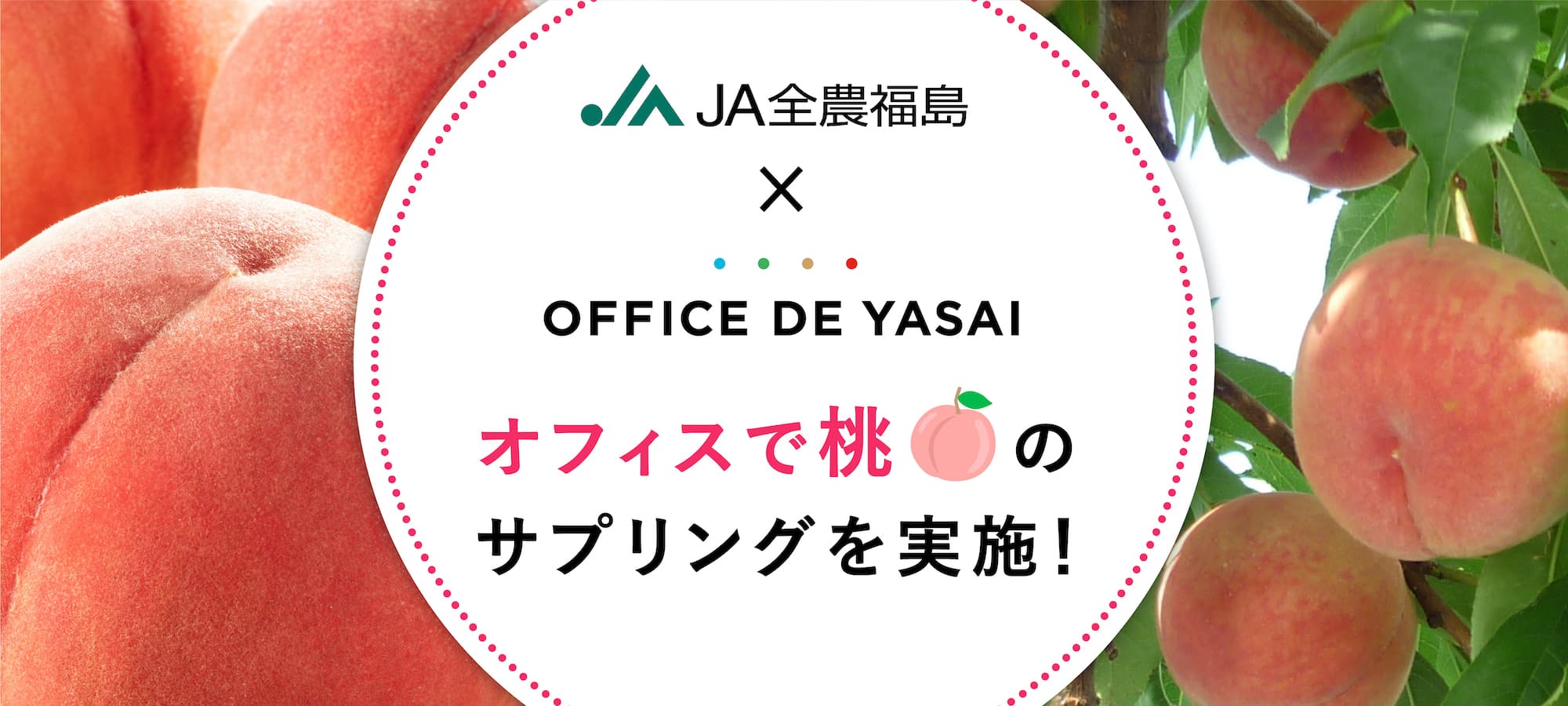 【JA全農福島×OFFICE DE YASAI 】オフィスワーカーに“福島県産 桃”の美味しさ訴求！5品種の桃を、企業のオフィスで贅沢に丸ごとサンプリング