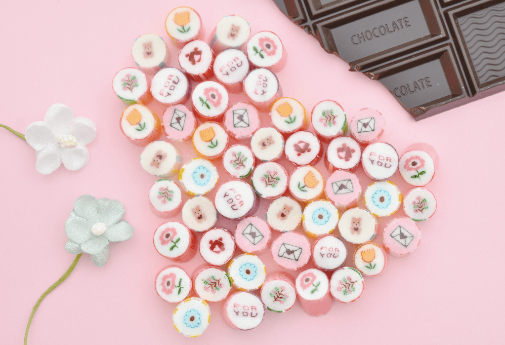 お花とハートとチョコレート