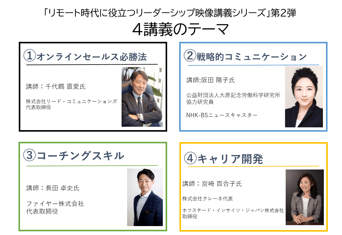 BBT、「リモート時代に役立つリーダーシップ映像講義シリーズ」第２弾開講に伴い、特別講義を無償提供