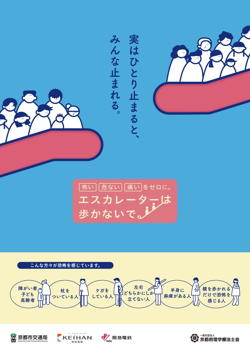 2月1日(木)より、京阪線の京都府下の主要駅で 「エスカレーターは歩かないで」をテーマにマナーポスターを掲出します