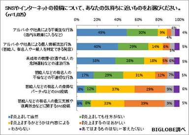 【調査結果06】SNSやネットの炎上事例に対する賛否