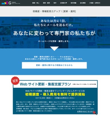 「Webサイト更新・集客支援プラン」　イメージ