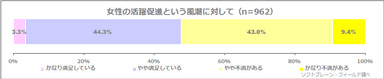 図表1:女性の活躍促進という風潮について（n=962）