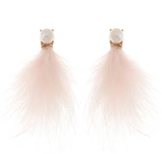 PEARL FEATHER EARRINGS