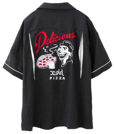 X-girl×Delicious Pizza BOWLING SHIRT(3)