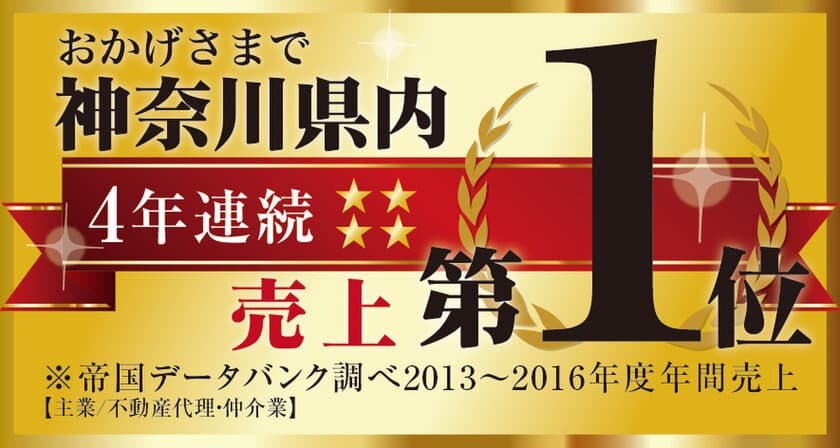 おかげさまで４年連続
神奈川県内売上Ｎｏ.１になりました