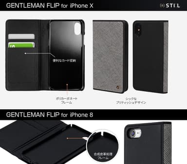 iPhone 8 / Xケース「GENTLEMAN FLIP」仕様