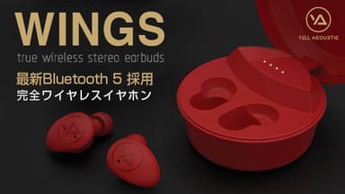 最新Bluetooth 5 対応！完全ワイヤレスイヤホン【WINGS】