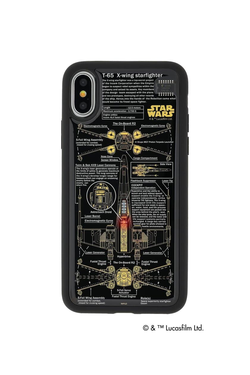 電池無しでLEDが光るギミックを搭載　
基板で緻密にデザインした「X-WING(TM)」「DEATH STAR(TM)」
iPhone X用ケース、ICカードクリップが登場　
～日本限定商品～