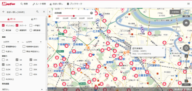 未来地図を見ながら物件を絞り込み検索