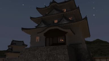 現存天守閣のVR夜景