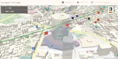 建物3D表示ONの六本木周辺地図