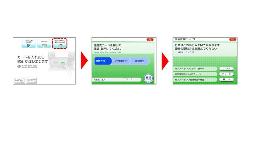 セブン‐イレブンとセブン銀行ATMで
口座不要の「現金受取サービス」スタート！