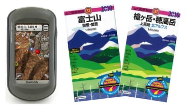 「山と高原地図」とガーミン社製ハンディGPS「Oregon 450 TC」