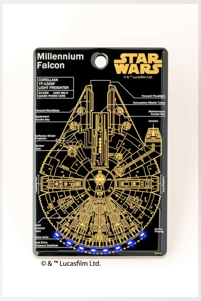 日本限定！映画「スター・ウォーズ」にシリーズに登場する
Millennium Falcon(TM)をデザインした 
電池無しでLEDが光るICカードケースなどが6月29日発売