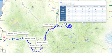 ルート沿い天気予報