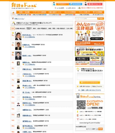 活躍中の弁護士ランキング 一覧