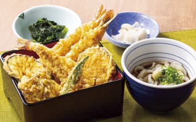 大海老と秋野菜天重膳