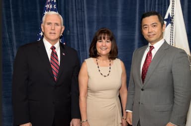 ペンス米副大統領夫妻からも応援(主催・JCU議長あえば直道と)