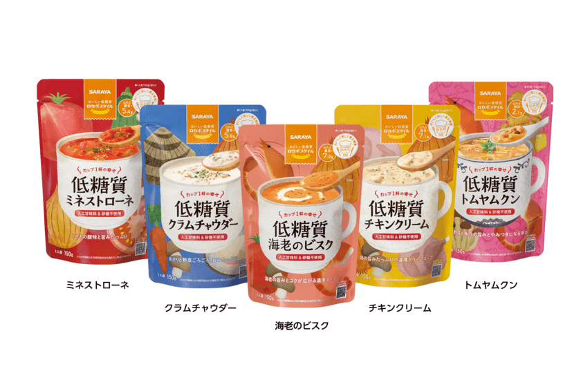 手軽においしく糖質コントロールができる！
「ロカボスタイル 低糖質スープ」(5種)新発売