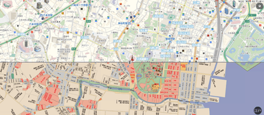 「古地図 with MapFan」現在と昭和