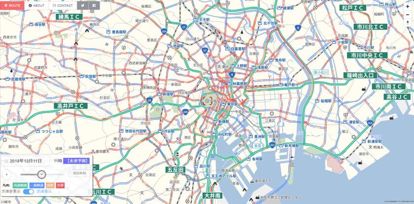 インクリメントＰ、法人向け「MapFan」でプローブ渋滞情報提供
細街路を含む全国の渋滞表示＆ルート探索をラボサイトで公開中