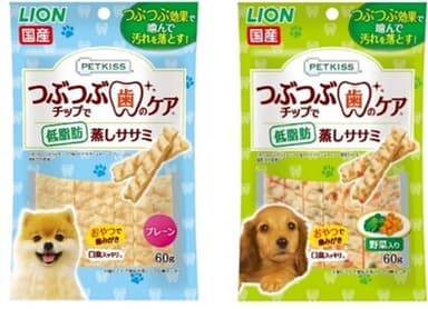 PETKISS つぶつぶチップで歯のケア 低脂肪 蒸しササミ