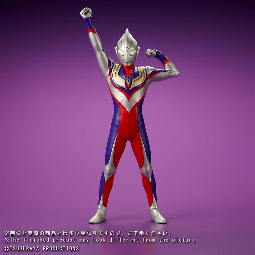 「ウルトラマンティガ」劇中の姿を忠実に再現！
登場時のポージングで全高約27cmのリアルソフビを商品化