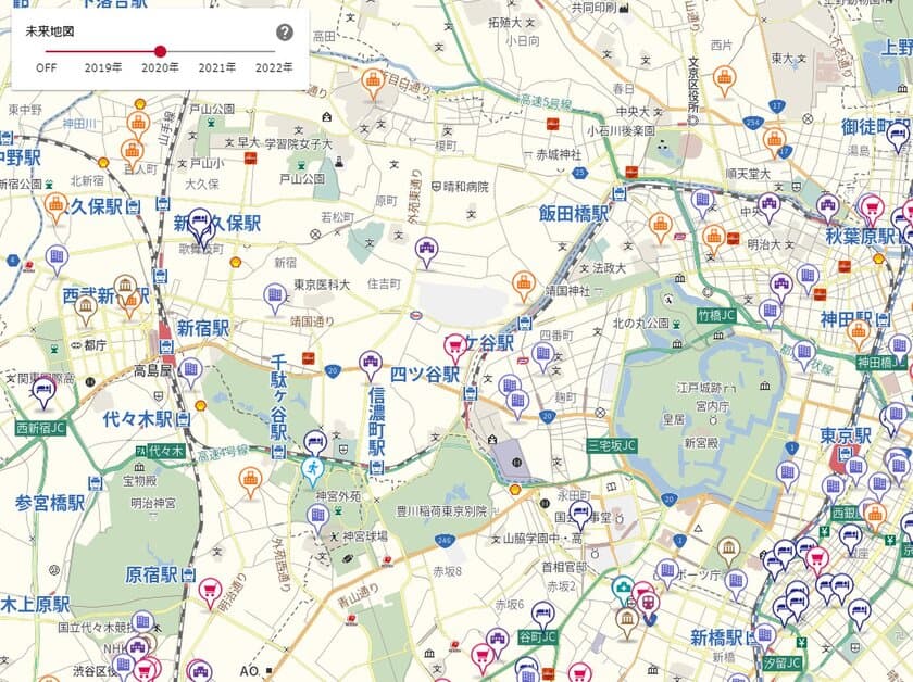 法人向け地図APIサービス「MapFan API」新機能を追加
独自に先行取得した3年先までの“未来情報” を検索