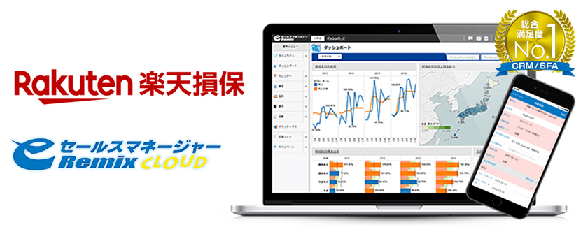 楽天損害保険株式会社が
CRM/SFA「eセールスマネージャーRemix Cloud」を導入
　～スマートデバイスから簡単に入力できる仕組みにより
情報の蓄積と活用を目指す～