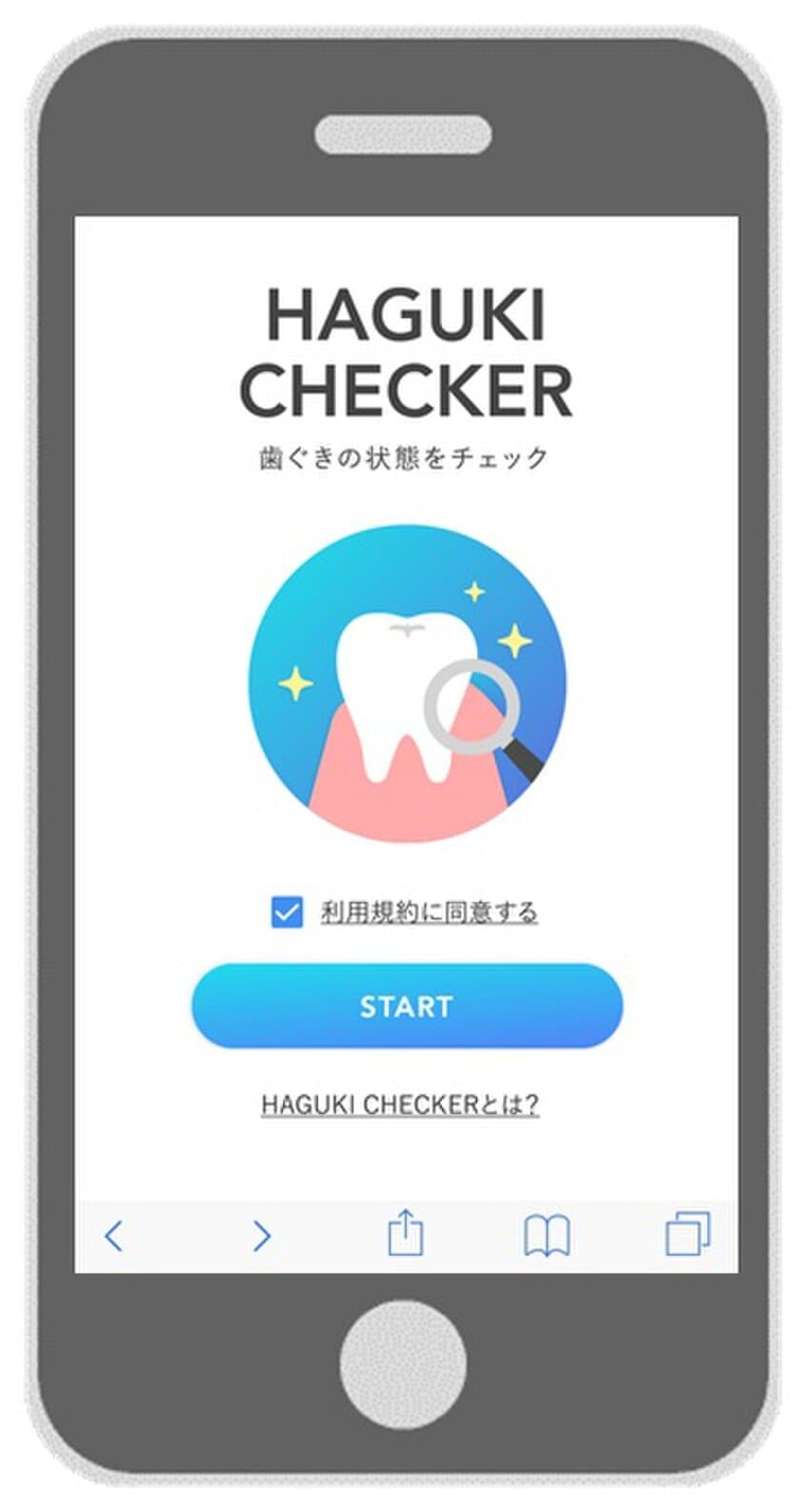 “イ～ッ”とお口を開いて撮影するだけで歯ぐきの状態がわかる
歯ぐきチェックツール「HAGUKI CHECKER(ハグキチェッカー)」
サービス開始