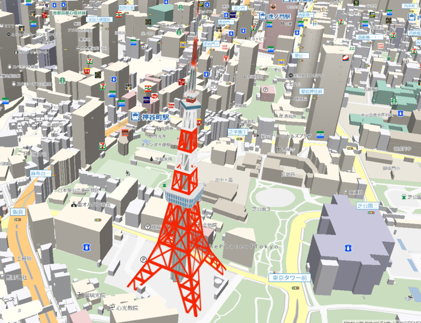 MapFanラボサイト 地図上のランドマークを３Dデータでリッチに表現！
