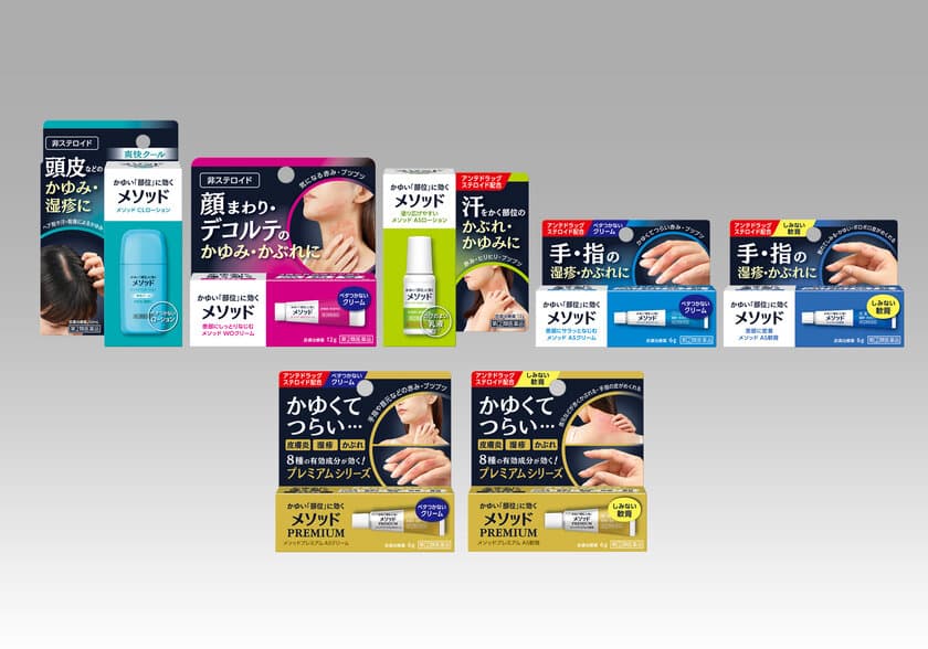 かゆみの薬は「部位」で選ぶ(※1)
皮膚薬『メソッド』シリーズ 発売