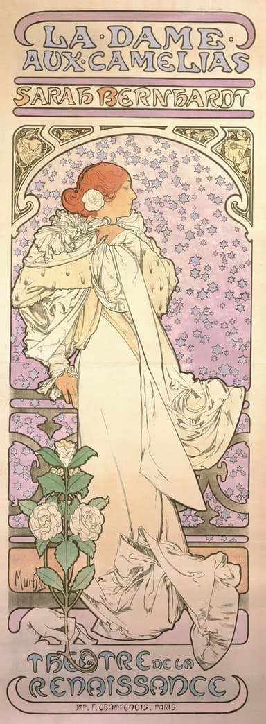 アルフォンス・ミュシャ《椿姫》　1896年　カラーリトグラフ　ミュシャ財団蔵　(C)Mucha Trust 2020