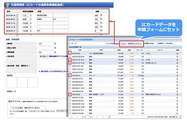 データを申請フォームにセット