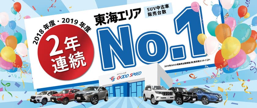 東海4県における「SUV中古車販売台数」2年連続No.1！
～“SUVといえばグッドスピード”地域に愛される店づくり～