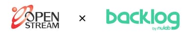 オープンストリームロゴとBacklogロゴ