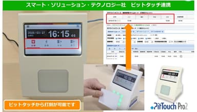 専用ハードウェアから打刻可能