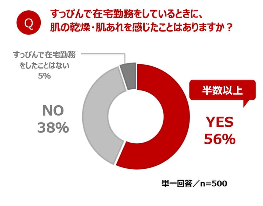 ～在宅勤務中の肌事情を調査～
すっぴんで在宅勤務中、約6割が「乾燥や肌あれを感じた経験」アリ
仕事中のエアコンに加えて、合間に外出するときのマスクも影響!?
在宅勤務中の新しい美容習慣！ アクアレーベルで「#肌の昼休み」