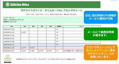 タイムカード情報のメール送信