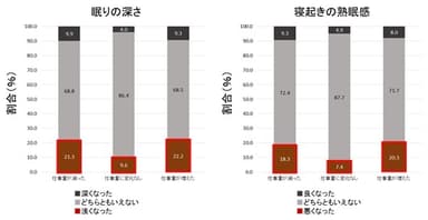 (4) 仕事量の変化での比較(コロナ禍前後の「眠りの質」の変化)