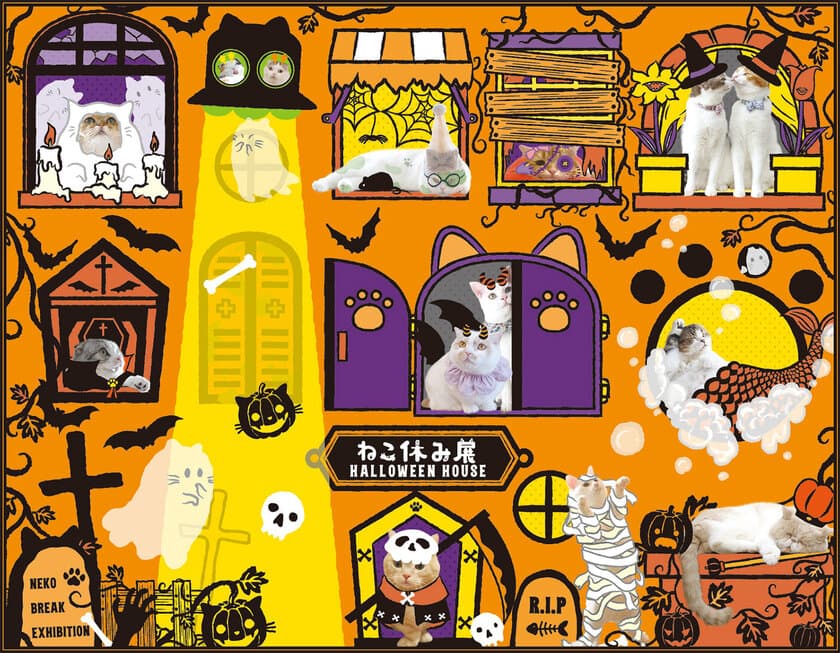 1年ぶり「ねこ休み展 in 大阪」は新作に一新！ハロウィン仕様の
作品やコラボ企画、新たなスター猫も登場！10/16～10/25開催