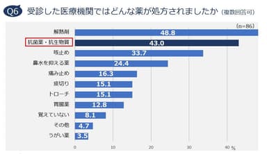 Q6. 受診した医療機関ではどんな薬が処方されましたか(複数回答可)