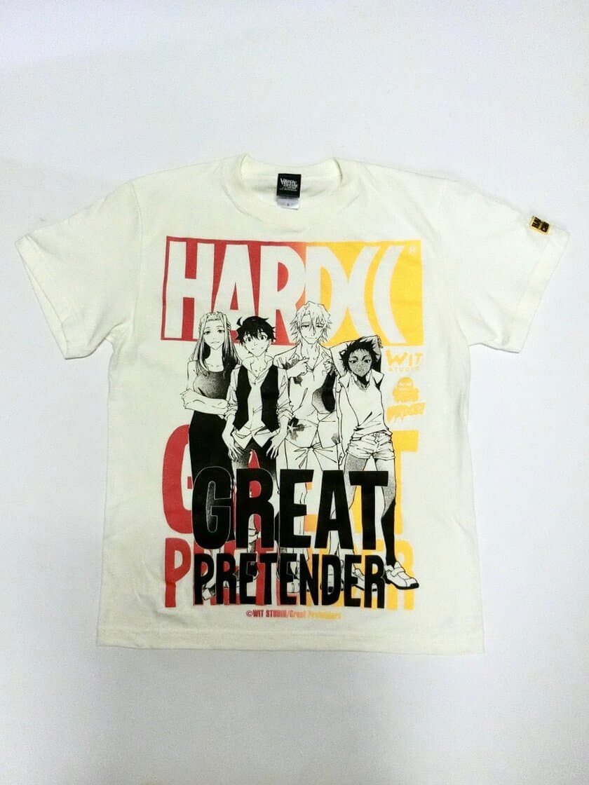 GREAT PRETENDER×ハードコアチョコレート第二弾！
今回はメインキャラクターを大きく描いたTシャツを発売