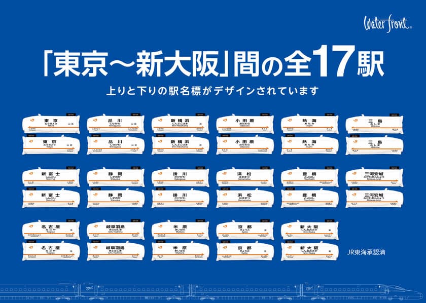 東海道新幹線の駅名標が折りたたみ傘に大変身！
東海キヨスクで超薄型折りたたみ傘を1月9日より先行販売！
～「ポケフラット(R)東海道新幹線駅名標傘」～