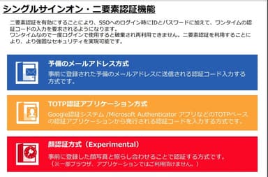 シングルサインオン・二要素認証機能