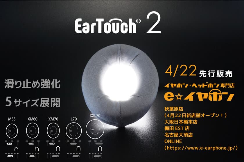 テレワークにも最適！「さらさら・消臭」のヘッドホンカバー
EarTouch がバージョンアップして4月22日販売開始！