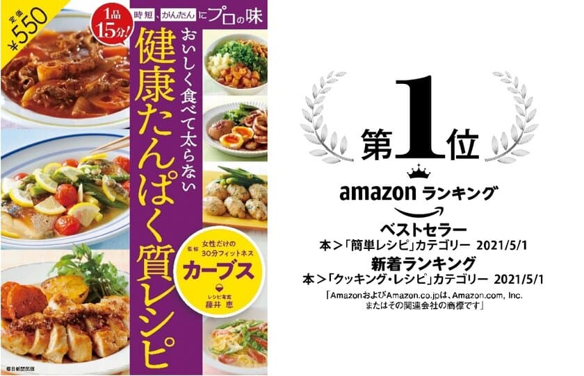 会員数69万人のフィットネスクラブ「カーブス」監修　
初レシピ本「おいしく食べて太らない 健康たんぱく質レシピ」発売