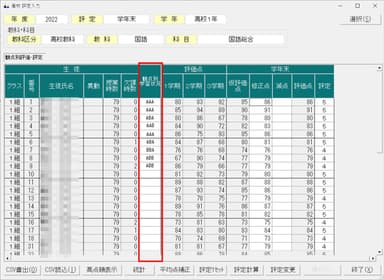 観点別学習状況の評価入力